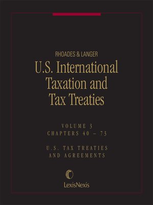 cover image of Rhoades & Langer, U.S. International Taxation and Tax Treaties